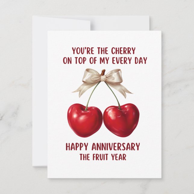 Cartão De Festividades 4th Anniversary Card, Fruit Anniversary Card,  Hol (Frente)