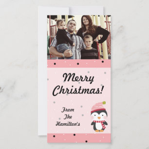 Cartão De Festividades 4x8 Bolinhas de Opções de Pinguins