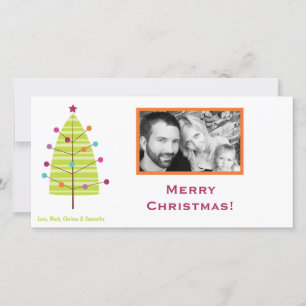 Cartão De Festividades 4x8 Placa de Natal de FOTO de Árvore XMAS Moderna