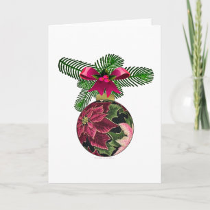 Cartão De Festividades 50 Retro Poinsettia Borgonha