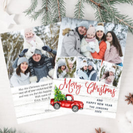 Cartão De Festividades 5 Foto Feliz Caminhão da Fazenda Vermelha de Natal