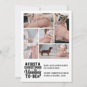 Cartão De Festividades 5 Foto Mamãe para ser Natal Gravidez 