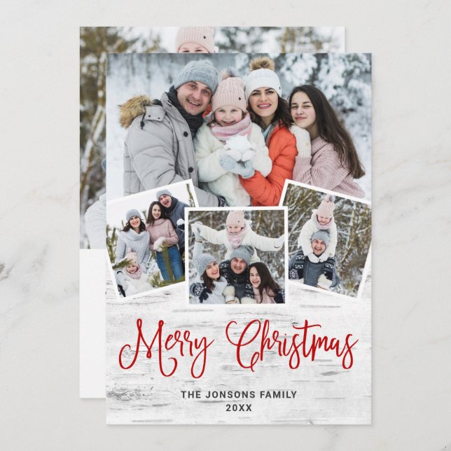 Cartão De Festividades 5 FOTO Natal - Latido Russo de Nascimento (Frente/Verso)