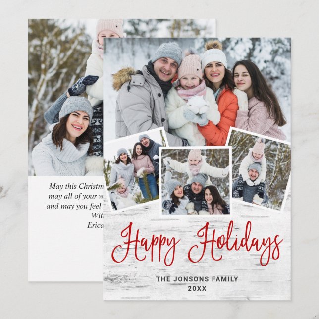 Cartão De Festividades 5 FOTO Natal - Latido Russo de Nascimento (Frente/Verso)