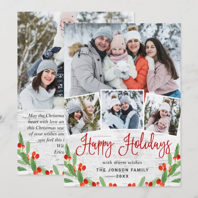 Cartão De Festividades 5 FOTO Natal - Latido Russo de Nascimento (Frente/Verso)