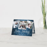 Cartão De Festividades 5 FOTO Natal Russo Blue Wood Saudação<br><div class="desc">Cartão de Férias de Natal Rustic Blue Wood PHOTO.</div>