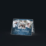 Cartão De Festividades 5 FOTO Natal Russo Blue Wood Saudação<br><div class="desc">Cartão de Férias de Natal Rustic Blue Wood PHOTO.</div>