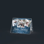 Cartão De Festividades 5 FOTO Natal Russo Blue Wood Saudação<br><div class="desc">Cartão de Férias de Natal Rustic Blue Wood PHOTO.</div>