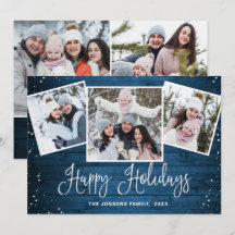 5 FOTO Natal Russo Blue Wood Saudação