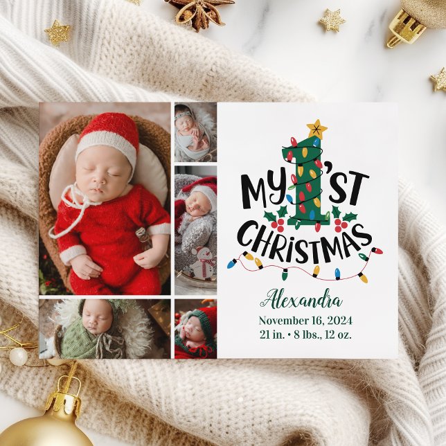 Cartão De Festividades 5 Fotografias das Luzes das Árvores de Natal Prime (Criador carregado)