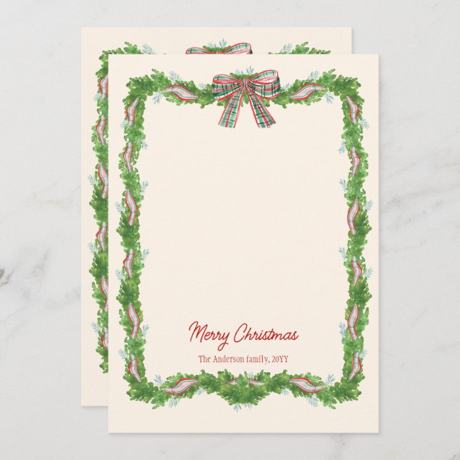 Cartão De Festividades 5 fotos Foto de Natal rústica do arco de xadrez (Frente/Verso)