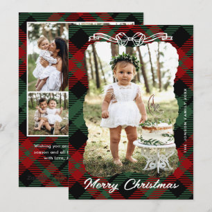 Cartão De Festividades 5 Fotos Veludo Vintage Natal Verde Laço de Renda