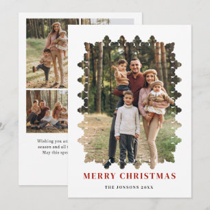 Cartão De Festividades 5 Quadro Retro Natal Elegante Renda Vintage