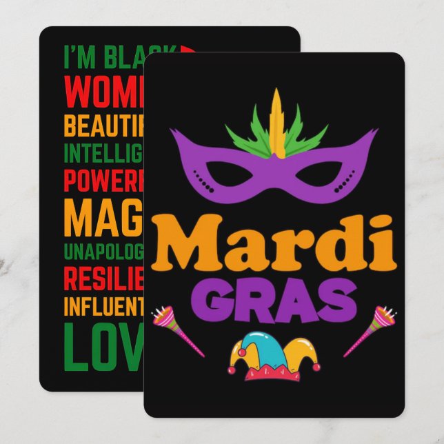 Cartão De Festividades 67 Six Seven Mardi-Gras Black History 2026 (Frente/Verso)
