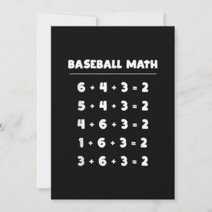 Cartão De Festividades 6 4 3 2 Matemática De Baseball - Jogo De Softball