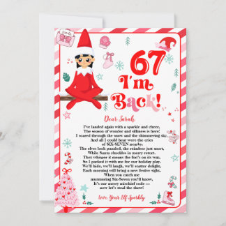 Cartão De Festividades 6 7 elf arrival letter girl - funny elf letter 67
