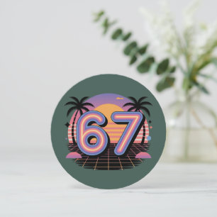 Cartão De Festividades 6 7 Seis Sete Vaporwave Geração Z Alpha Meme