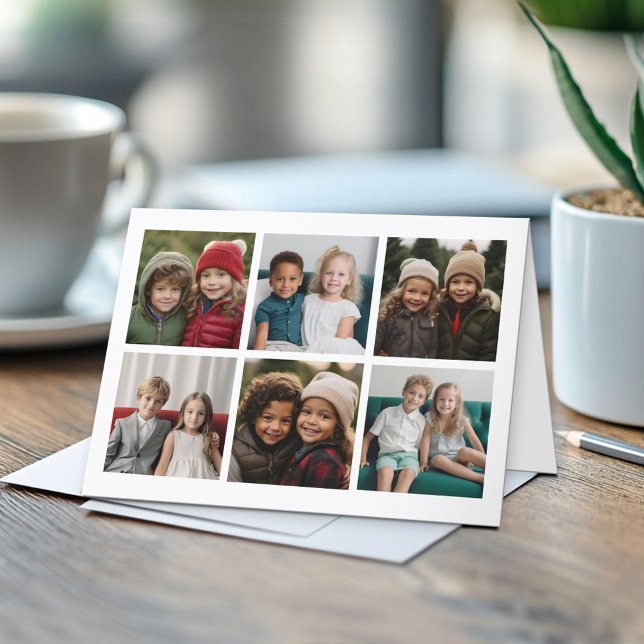 Cartão De Festividades 6 Feriados mais felizes da Colagem de Fotografias  (Custom Folded Greeting Card)