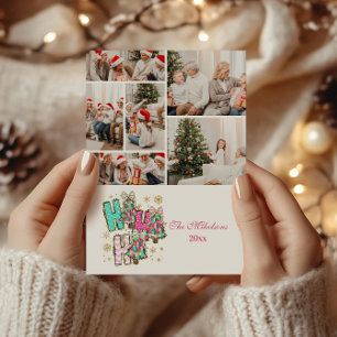 Cartão De Festividades 6 Foto Caprichoso Ho Ho Ho Natal Família 