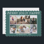 Cartão De Festividades 6 Foto Collage Feliz Jolly Feliz Natal<br><div class="desc">6 Cartão de Natal Feliz de Natal Feliz para a Feliz de Colagem de Fotografias. Cartões de foto de Natal personalizado moderno. Personalize o texto e adicione fotos da família.</div>