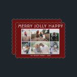 Cartão De Festividades 6 Foto Collage Feliz Jolly Feliz Natal<br><div class="desc">6 Cartão de Natal Feliz de Natal Feliz,  Feliz Vermelha,  Colagem de Fotos. Cartões de foto de Natal personalizado moderno. Personalize o texto e adicione fotos da família.</div>