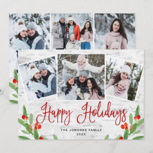 Cartão De Festividades 6 FOTO Natal Latido Rustic Birtic Saudação