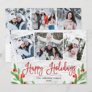 Cartão De Festividades 6 FOTO Natal Latido Rustic Birtic Saudação