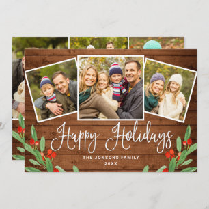 Cartão De Festividades 6 FOTO Natal Russo Madeira Marrom Saudação