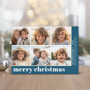 Cartão De Festividades 6 Foto Offset - Feliz Natal - Azul