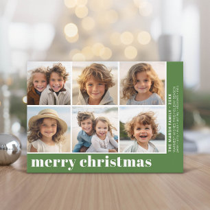 Cartão De Festividades 6 Foto Offset - Feliz Natal em Negrito - Verde