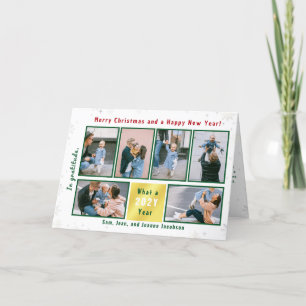 Cartão De Festividades 6 Fotos - Letra de Colagem Cute Elegante Personali