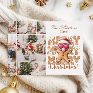 Cartão De Festividades 7 Foto Fofo Biscoito de Natal 