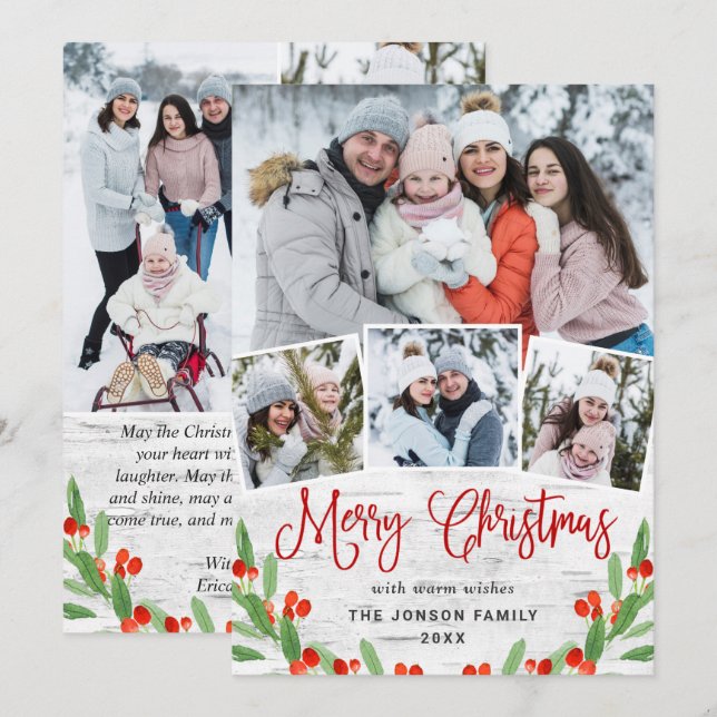 Cartão De Festividades 7 FOTO Natal - Latido Russo de Nascimento (Frente/Verso)