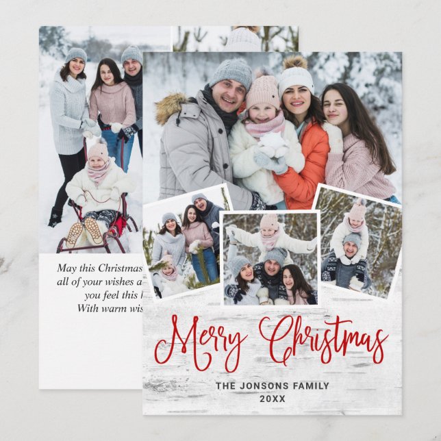 Cartão De Festividades 7 FOTO Natal - Latido Russo de Nascimento (Frente/Verso)