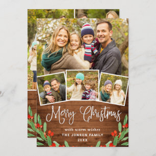 Cartão De Festividades 7 FOTO Natal Russo Madeira Marrom Saudação