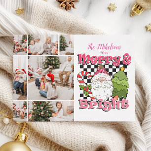 Cartão De Festividades 7Photo Xadrez Merry & Bright Natal