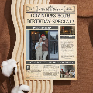 Cartão De Festividades 80 de aniversário do Vintage 1945 - Poster de aniv