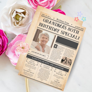 Cartão De Festividades 80 de aniversário do Vintage 1945 - Poster de aniv