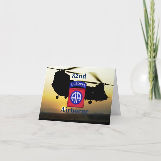 Cartão De Festividades 82ª divisão aérea veteranos veteranos do Exército  (Frente)
