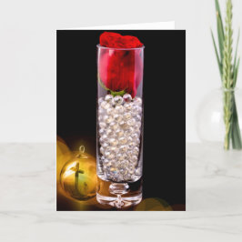 Cartão De Festividades 8868-C-Rosa vermelha com Encomenda Cruzada