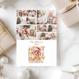 Cartão De Festividades 8 Foto Biscoito de Natal Fofo Feliz Natal 
