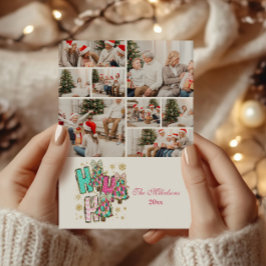 Cartão De Festividades 8 Foto Whimsical Ho Ho Ho Christmas Family