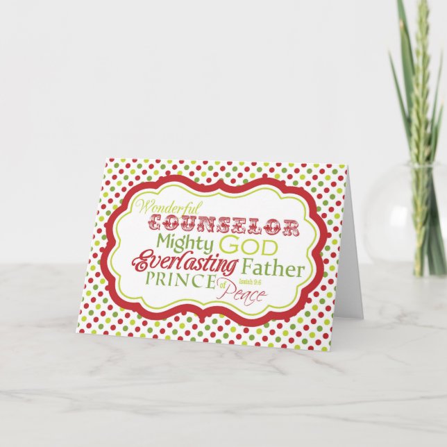 Cartão De Festividades 9:6 de Cartão-Isaiah do Natal do verso da (Frente)