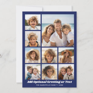Cartão De Festividades 9 Colagem de Fotos com Texto Grosso Personalizado