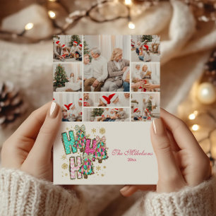 Cartão De Festividades 9 Foto Caprichoso Ho Ho Ho Natal Família 