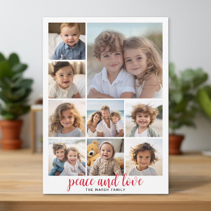 Cartão De Festividades 9 Foto de Buffalo Xadrez Natal Red Peace and Love