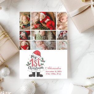 Cartão De Festividades 9 Foto Fofo Santa Bebê 1º Natal