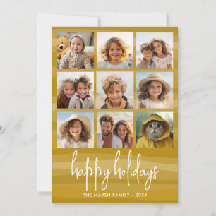 Cartão De Festividades 9 Foto Orgânico Dourado - Natal Feliz