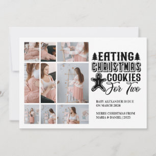 Cartão De Festividades 9 Fotografias de Natal Cookies para 2 Gravidez