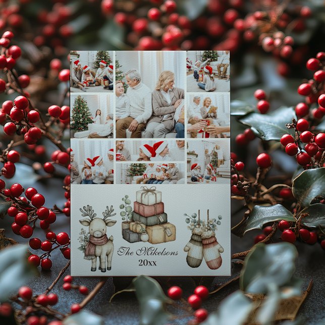 Cartão De Festividades 9 Rustic Neutral Christmas (Criador carregado)